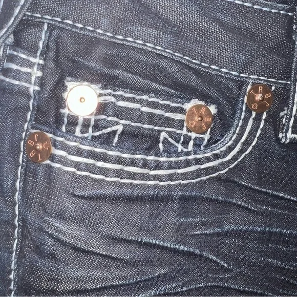 NWT True Religion Womens Johnny Big T Dark Wash Big Stitch Straight Leg Jeans 27 - Picture 5 of 13